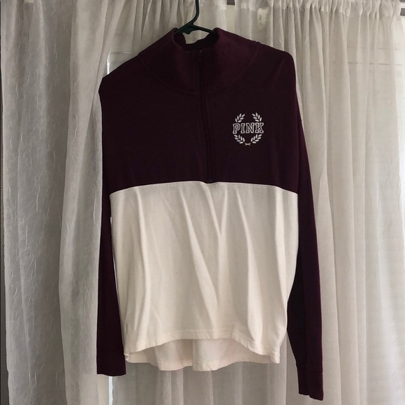 Pink VS crew neck half zip sweatshirt - Picture 1 of 4